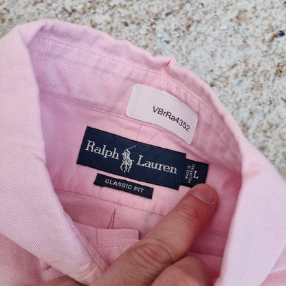 Ralph Lauren OXFORD SHIRT CLASSIC FIT PLAIN - Pink - Size L