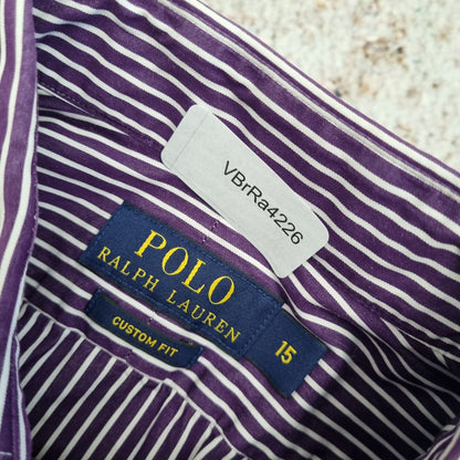 Polo Ralph Lauren SHIRT CUSTOM FIT STRIPE - Purple - Size 15