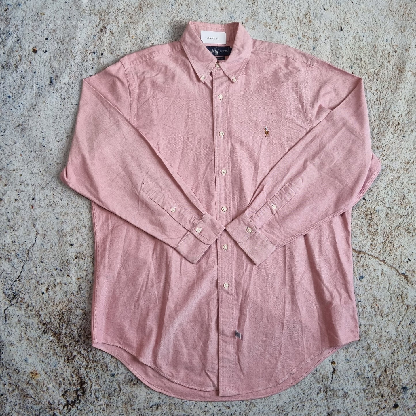 RALPH LAUREN OXFORD SHIRT 100% COTTON PLAIN - Pink - Size 16 34