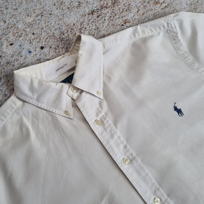 RALPH LAUREN OXFORD SHIRT CLASSIC FIT PLAIN TALL FIT - White - Size L