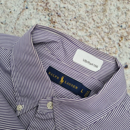 Ralph Lauren OXFORD SHIRT LONG SLEEVE STRIPE - Purple - Size L