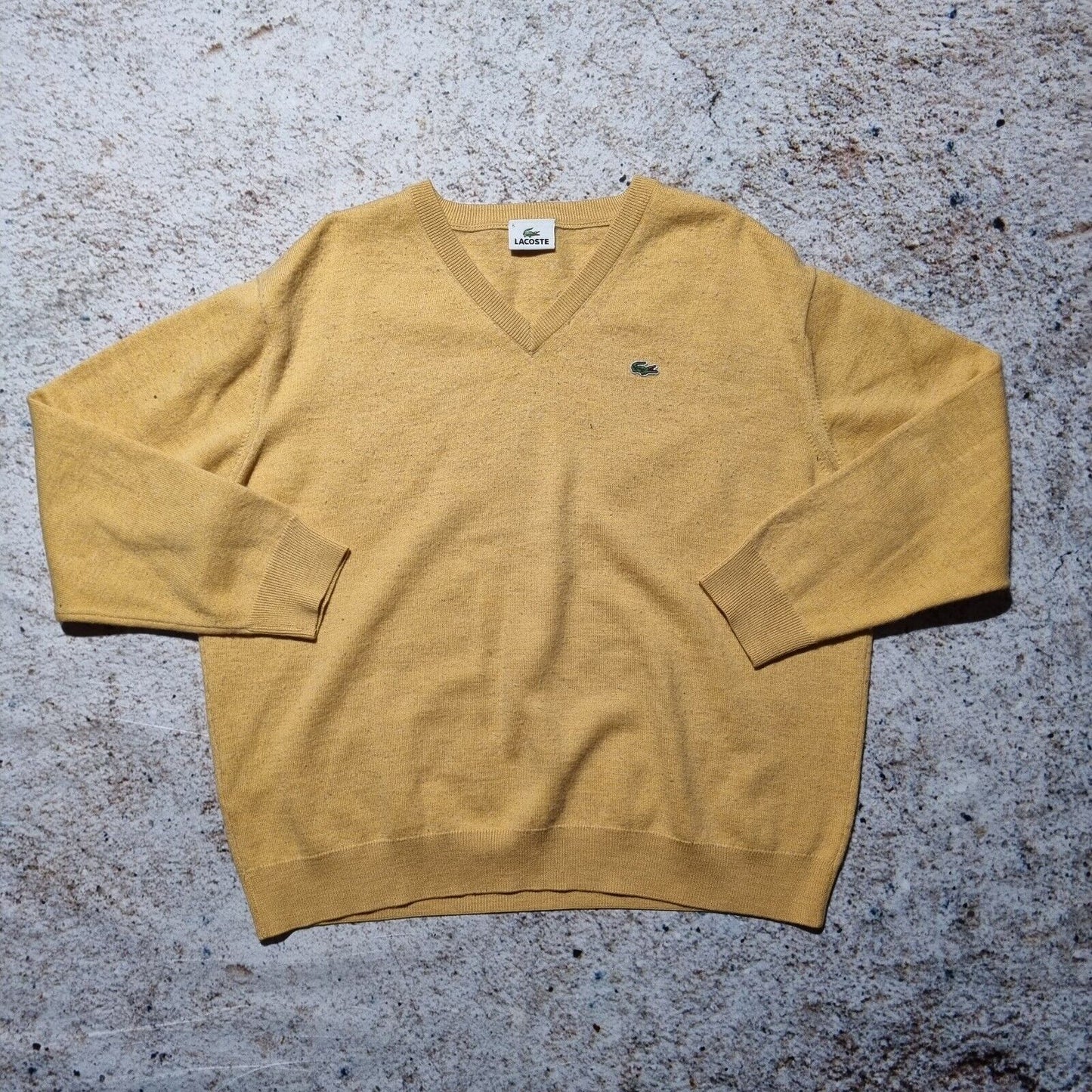 LACOSTE VNECK JUMPER SIZE 6 Yellow Orange