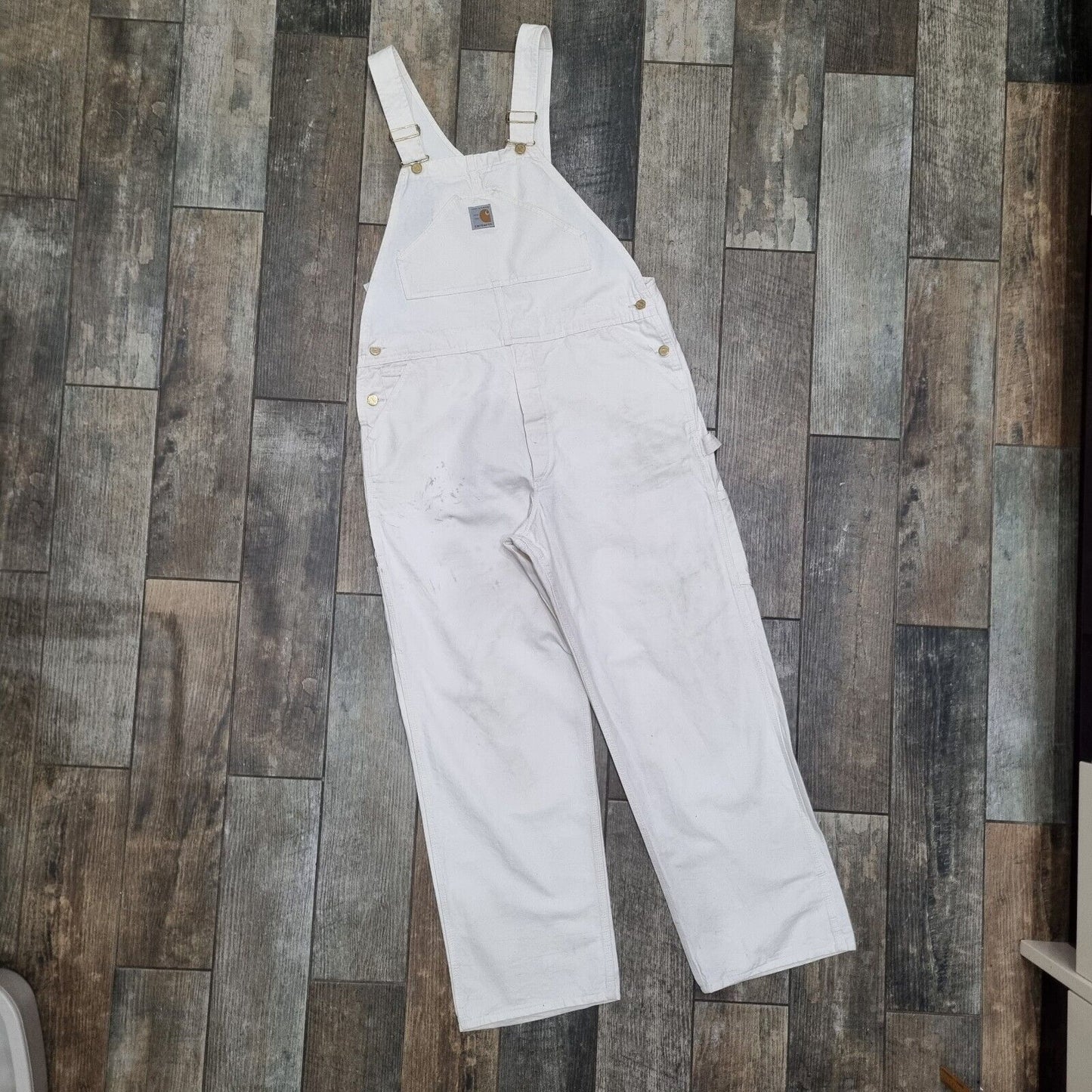 Vintage 1989 100-yr anniversary issue USA rare Carhartt overalls W38 L30 Natural