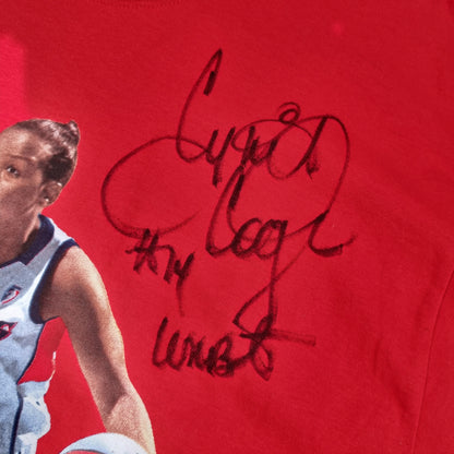 REEBOK T-SHIRT CYNTHIA COOPER SIGNED HOUSTON COMETS - Red - Size M