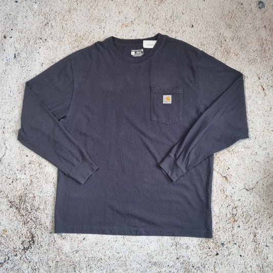 CARHARTT POCKET T-SHIRT LONG SLEEVE LOOSE FIT - Blue - Size L