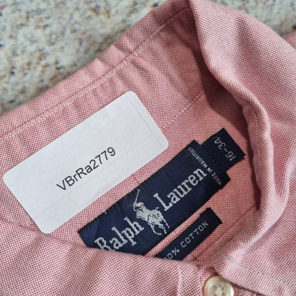 RALPH LAUREN OXFORD SHIRT 100% COTTON PLAIN - Pink - Size 16 34