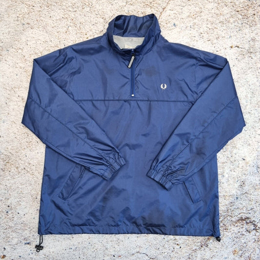 Fred Perry Shell Jacket Lightweight Zip Up Windbreaker Size 12 Womens Blue