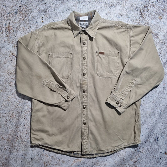 Carhartt OVER SHIRT HEAVYWEIGHT DISTRESSED - Brown - Size L