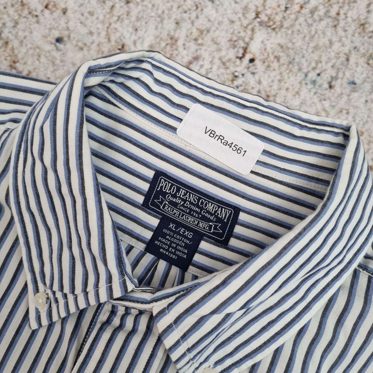 Polo Jeans  OXFORD SHIRT STRIPE - Blue - Size XL