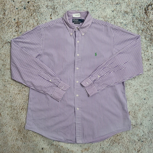 Polo Ralph Lauren OXFORD SHIRT CUSTOM FIT STRIPE - Purple - Size XL