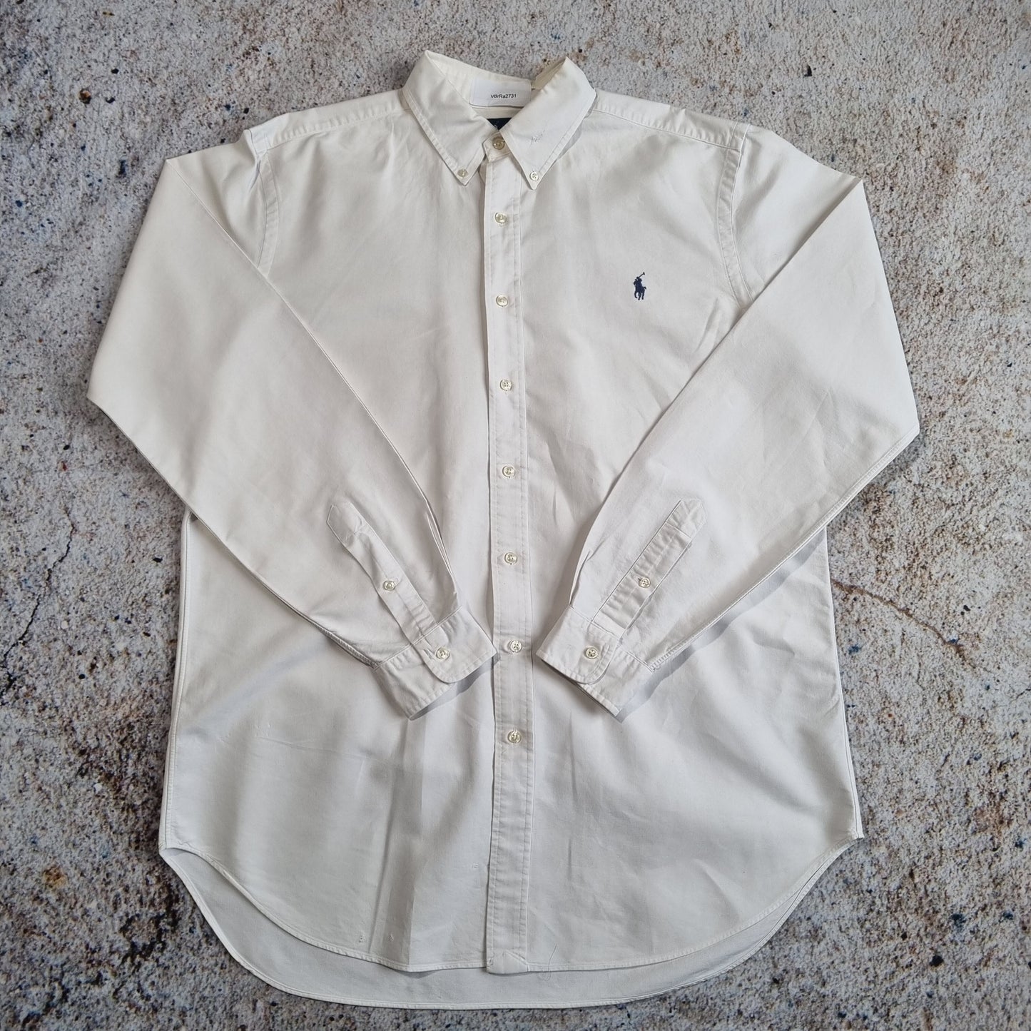 RALPH LAUREN OXFORD SHIRT CLASSIC FIT PLAIN TALL FIT - White - Size L