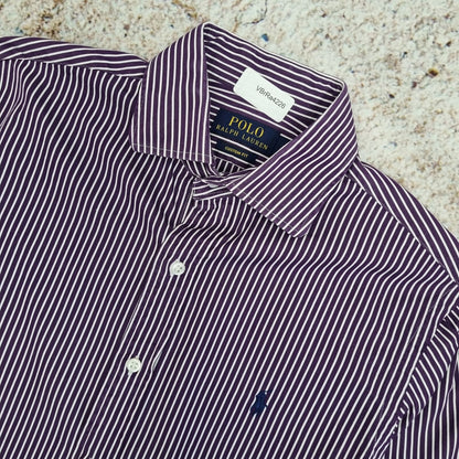 Polo Ralph Lauren SHIRT CUSTOM FIT STRIPE - Purple - Size 15