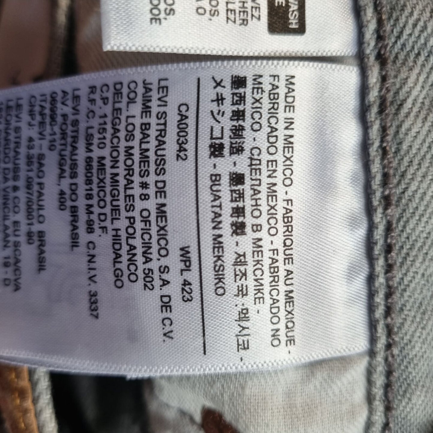 LEVI'S 501 JEANS DENIM STRAIGHT LEG  - Size W36 L30 - Grey